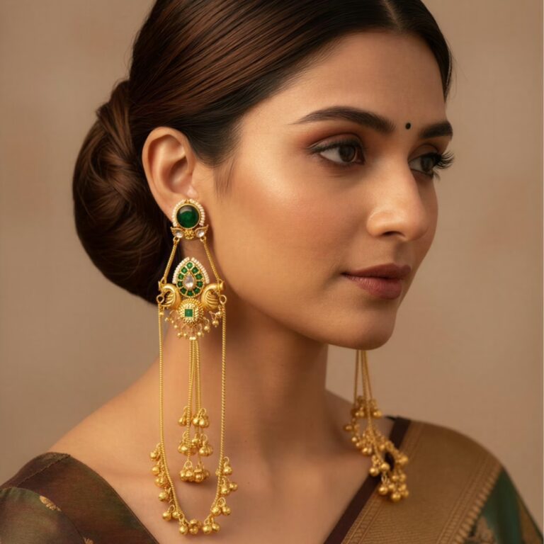 Pashmina Earrings – Statement Long Kashmiri Earrings