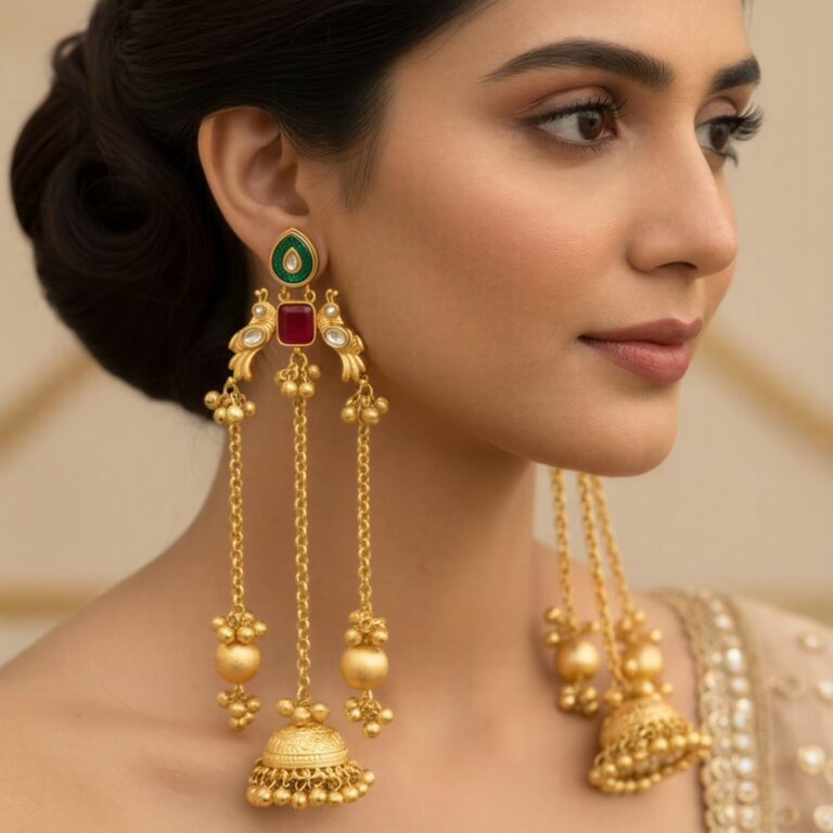 Heer Kashmiri Long Jhumka Earrings