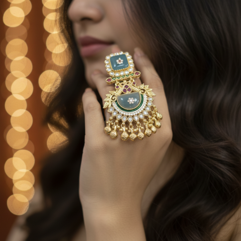 Aanokhi bridal Kashmiri adjustable ring