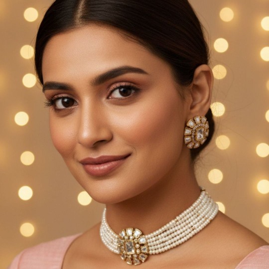 Noor Polki Pearl Choker Set for Women