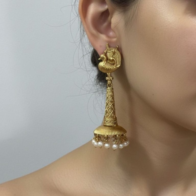 Mayura Antique Jhumka Earrings for Women