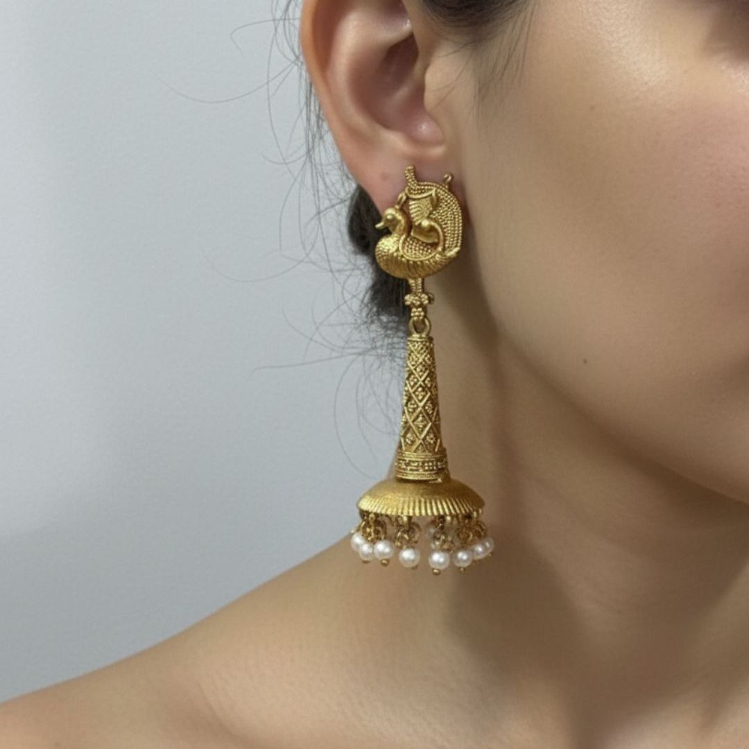 Mayura Antique Jhumka Earrings for Women